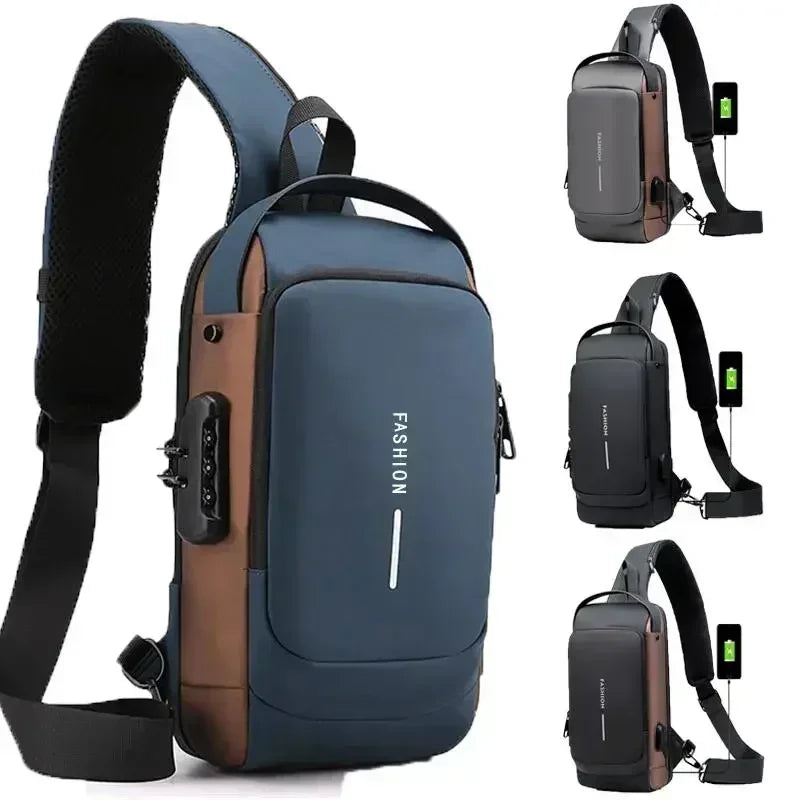 Mochila Anti-Furto com Senha USB Slim Bag